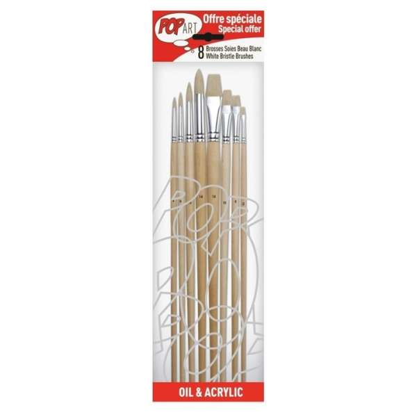 Ecsetkészlet Pebeo /  8 db [950150] (ecsetek akrilfestékekhez és)