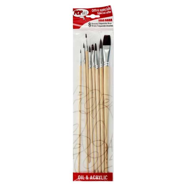 Ecsetkészlet Pebeo /  8 db [950251] (ecsetek akrilfestékekhez és)