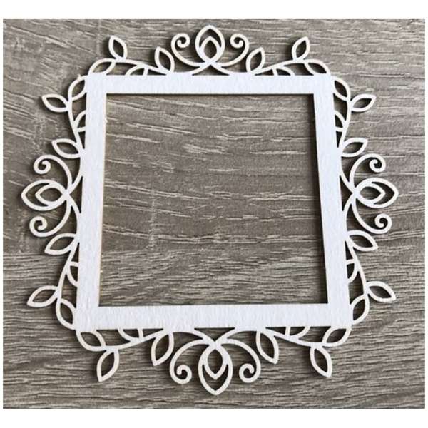Fa díszítőelem keret - ornamentum - 1 db (Fa díszítőelem)