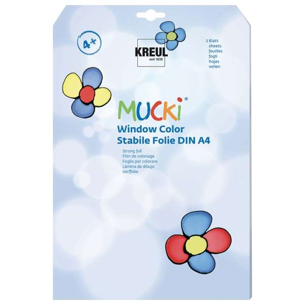 Fólia ablakfestékekhez MUCKI KREUL - 3 lap A4 (tartozékok ablakfestékhez)