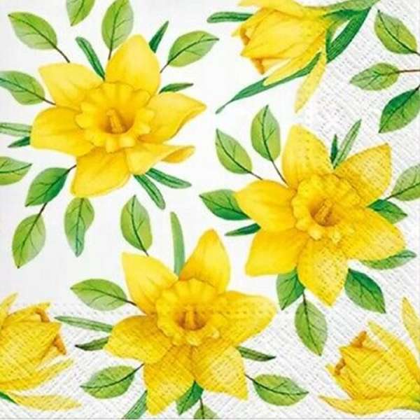 Decoupage szalvéták Yellow Daffodils - 1 db (decoupage szalvéták)