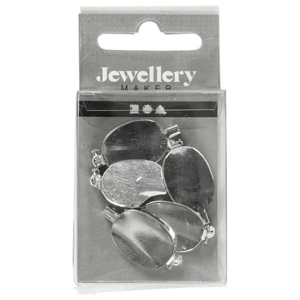 Bross alap ezüst színű 20 x 15 mm - 5 db (dekor kellékek)