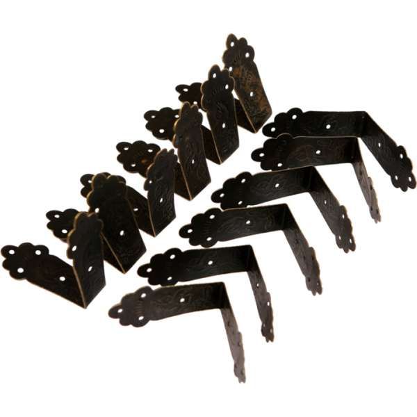 Sarok fém csuklópánt 43x20 mm 12db - bronz (fém termékek decoupagehoz)