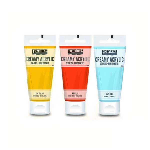 Krémes akrilfesték félfényes Pentart 200 ml | különböző árnyalatok