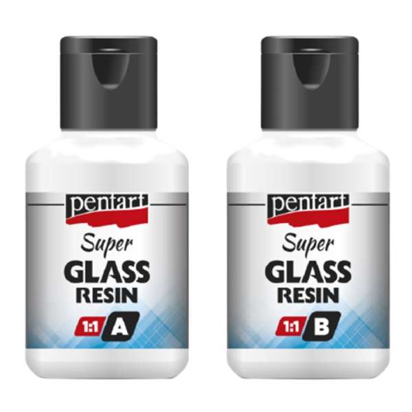 Üveggyanta Super Glass Pentart 1:1 szett - 2 x 40 ml (művészi gyanta)