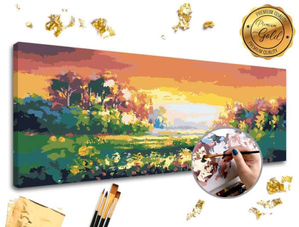 Festés számok szerint PREMIUM GOLD  Színes táj (kifestő szett számok)