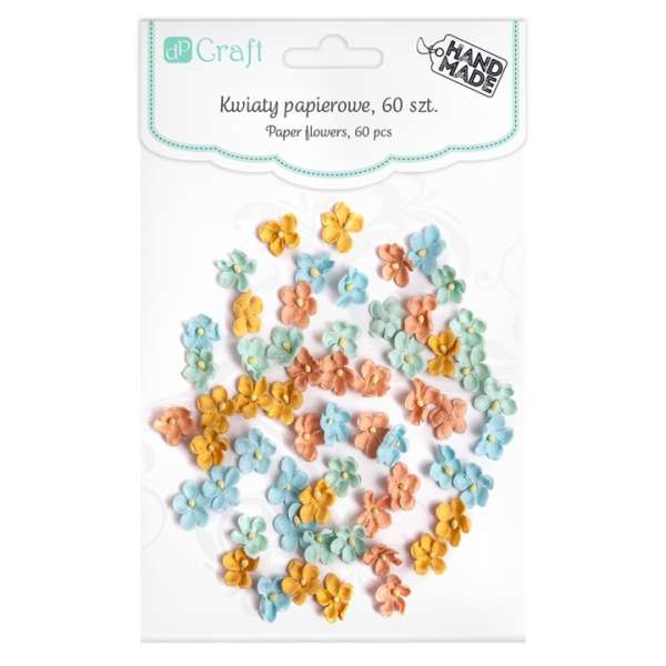 3D pasztell papírvirágok / 60 darabos készlet (Papírvirágok dekorálásra)