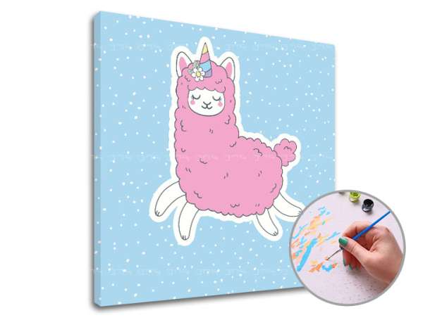 Festés a számok szerint PINK LAMA SINGLE CUT | alacsony nehézség