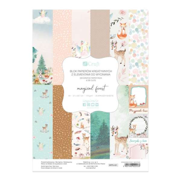 Scrapbook papír A4 Magical Forest  | készlet 20 lap (kreatív papír)