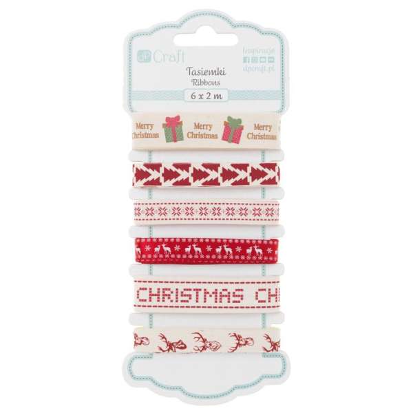 Dekorációs szalag 6 darab  | Scandi Christmas (Szalag készlet)