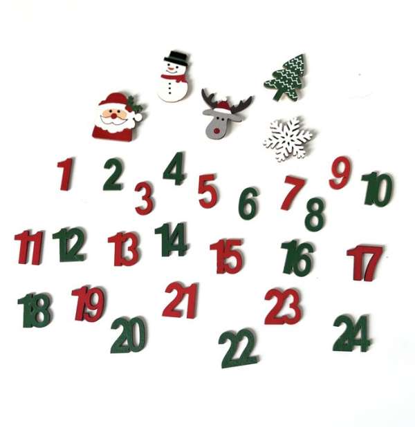 Fa díszek Adventi naptár  | 29 db (karácsonyi fa dekorációk)