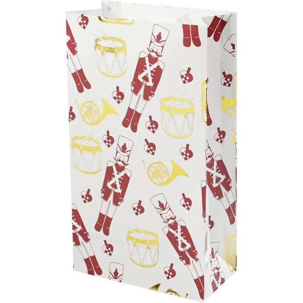 Karácsonyi papírtasak 8 db  | Diótörő katona (ajándéktáska)