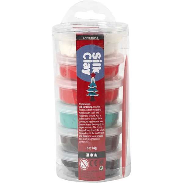 Modellező massza Silk Clay Karácsony 6 x 14 g (Önkeményedő gyurma)