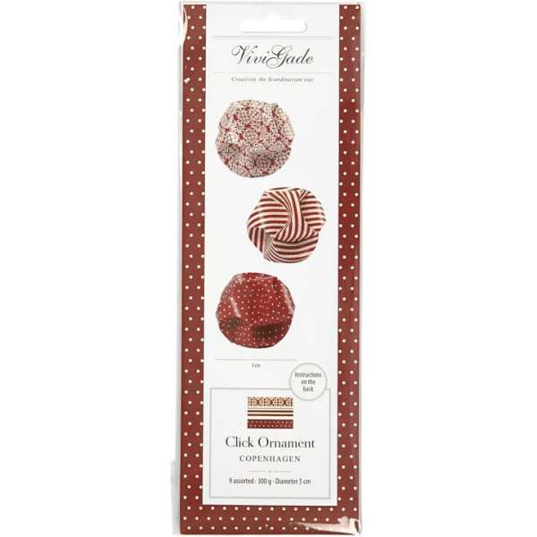 Kreatív készlet papírdíszek készítéshez  | piros (papír dekorációk)