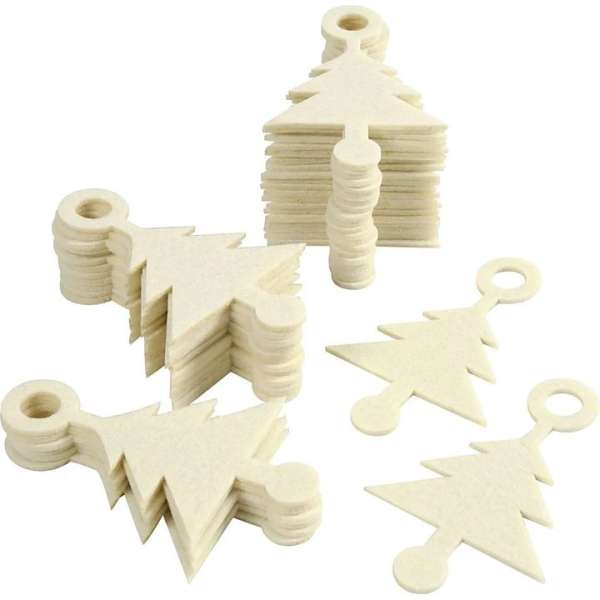 Karácsonyi filc dekoráció Karácsonyfa 4 db (dekorálható dekoráció)