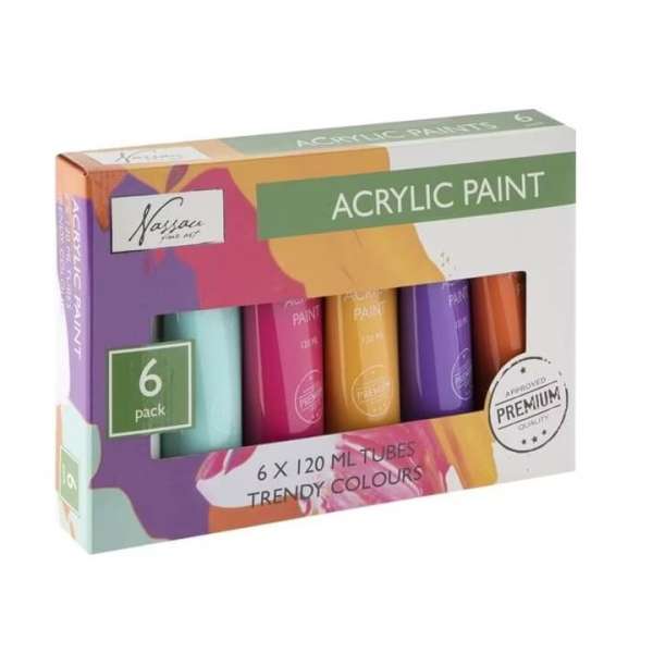 Akrilfesték készlet Nassau 6x120ml TRENDY COLOURS (akrilfesték készlet)