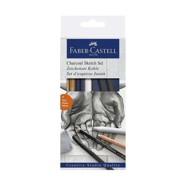 Rajzszén készlet vázlatkészítésre Faber-Castell / 7 részes szett
