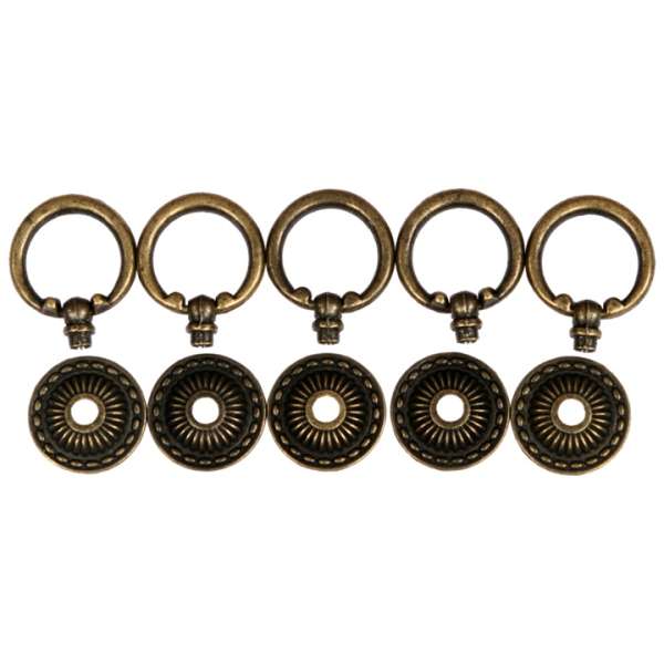 Fém fogantyú - gyűrűk / 5db (fém komponensek decoupagehoz - fogantyú)