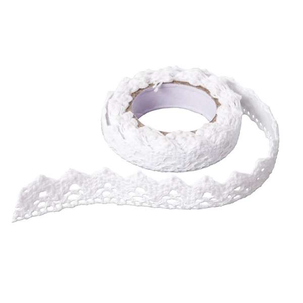 Öntapadós pamut szalag csipke 1.8 m / White  (kreatív kellékek )