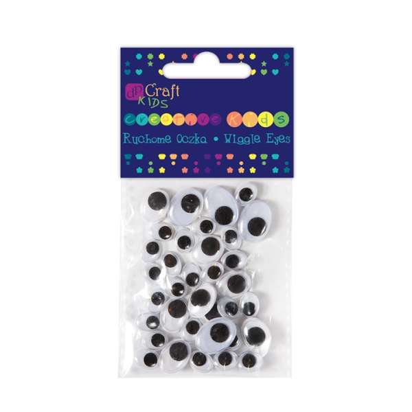 Színes mozgó szemek - ovális - 36 db (dekoráció szemek)