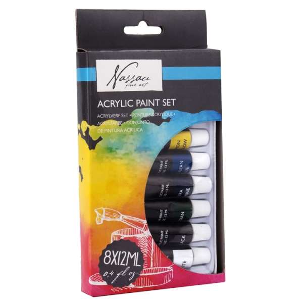 Akrilfesték készlet Nassau Fine Art 8 x 12 ml (akrilfestékek)