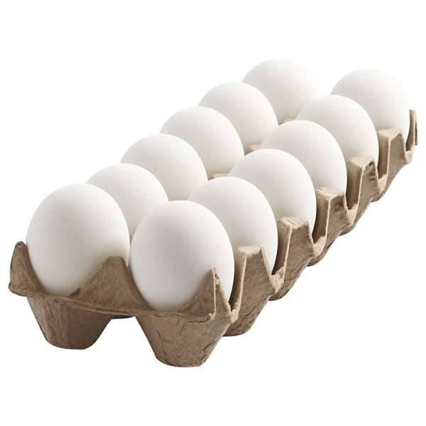 Fehér műanyag tojások - 12 db / 6 cm (húsvéti dekorációk)