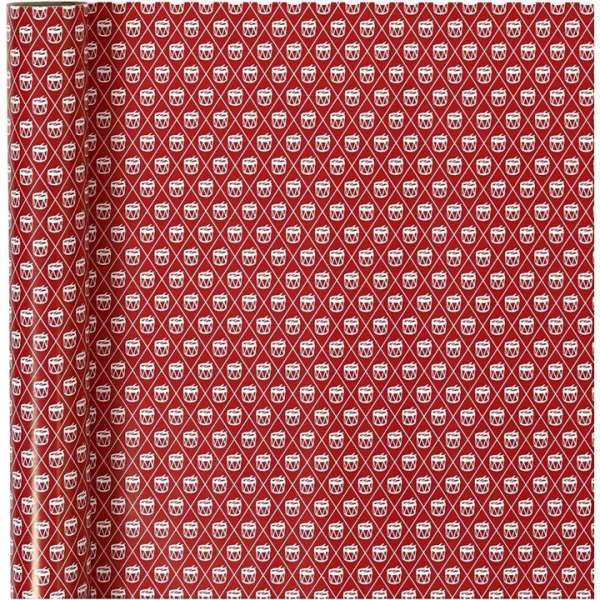 Csomagolópapír | red white drum 70 cm x 4 m (karácsonyi csomagolópapír)