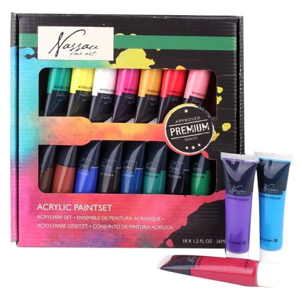 Akrilfesték készlet Nassau Fine Art 18 x 36 ml (akrilfestékek)