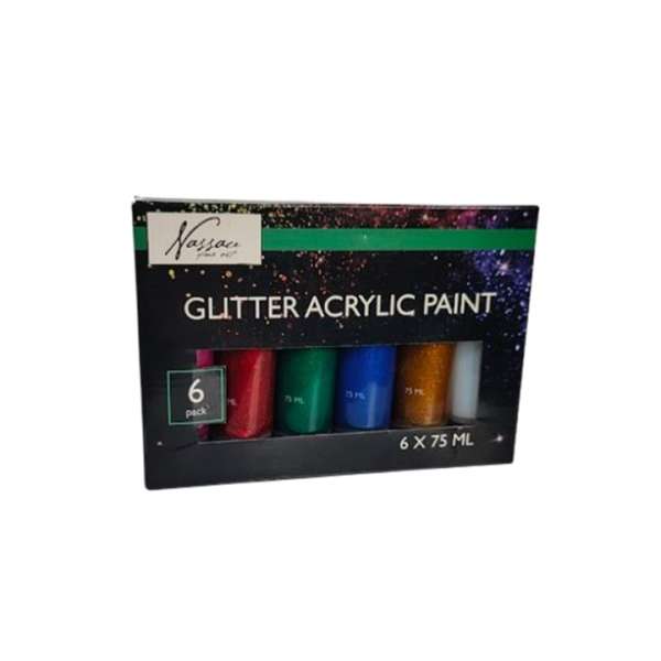 Akrilfesték készlet Nassau 6x75ml GLITTER (akrilfesték készlet)