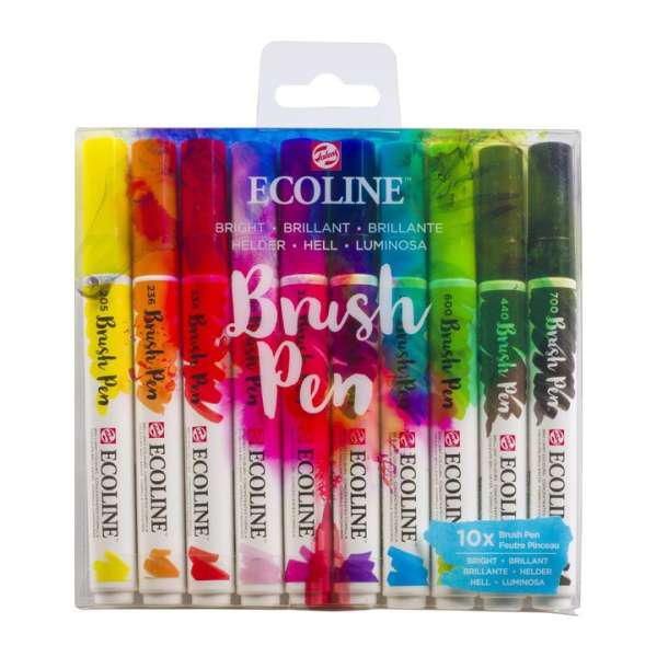 Vízfestéktollak Ecoline Brush Pen Bright | 10 darabos készlet