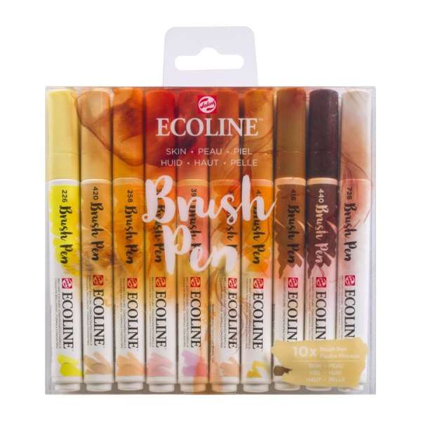 Vízfestéktollak Ecoline Brush Pen Skin | 10 darabos készlet
