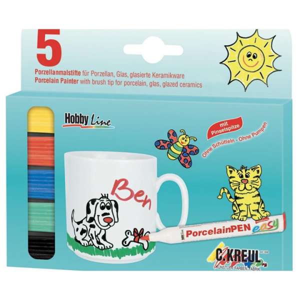 Marker készlet porcelánhoz 5 db (üveg és porcelán jelölők)