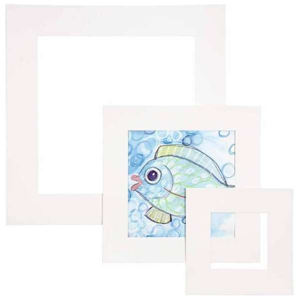 Paszpartu négyzet alakú - 75  db | különböző színek (dekoratív papír)