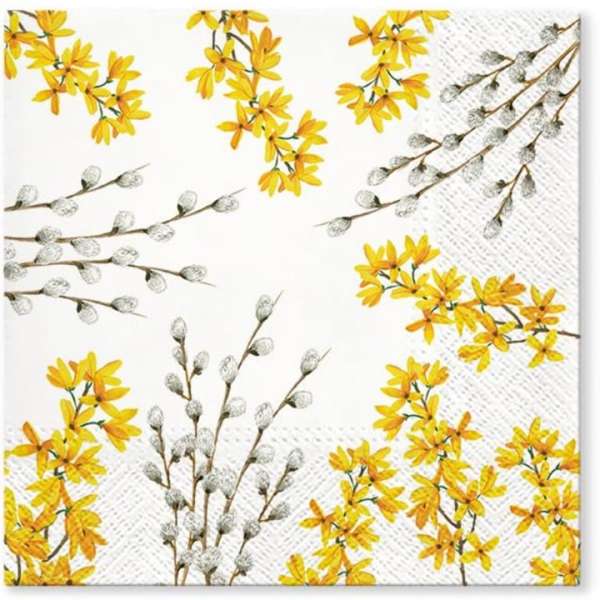 Decoupage szalvéták Catkins and Forsythia - 1 db