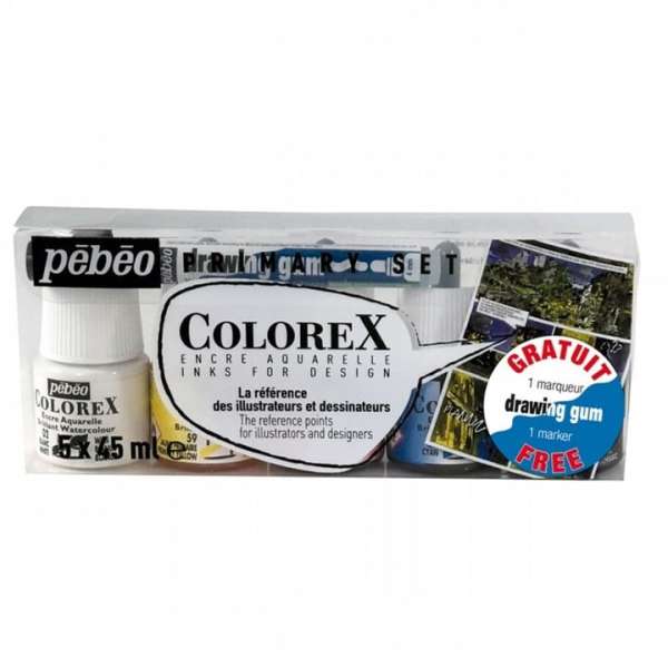 Akvarell tinta Colorex Pebeo / alapkészlet 5 x 45 ml
