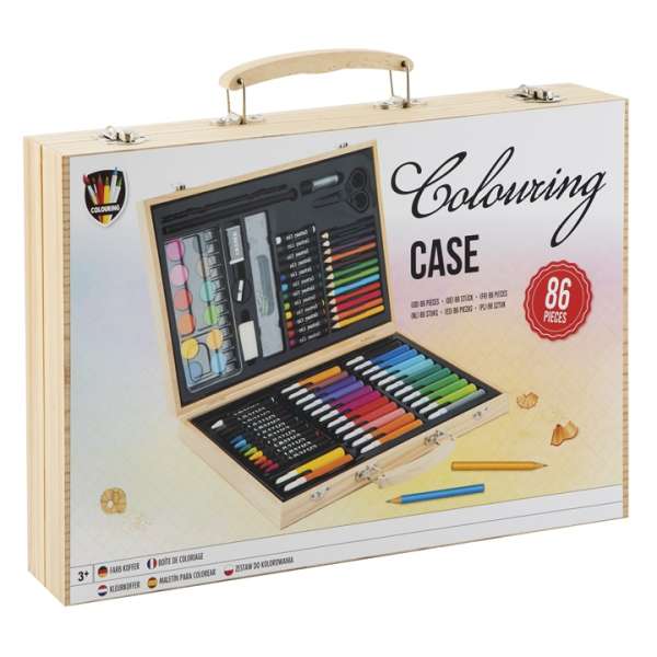 Fából készült művészeti tok gyerekeknek | 86 darab