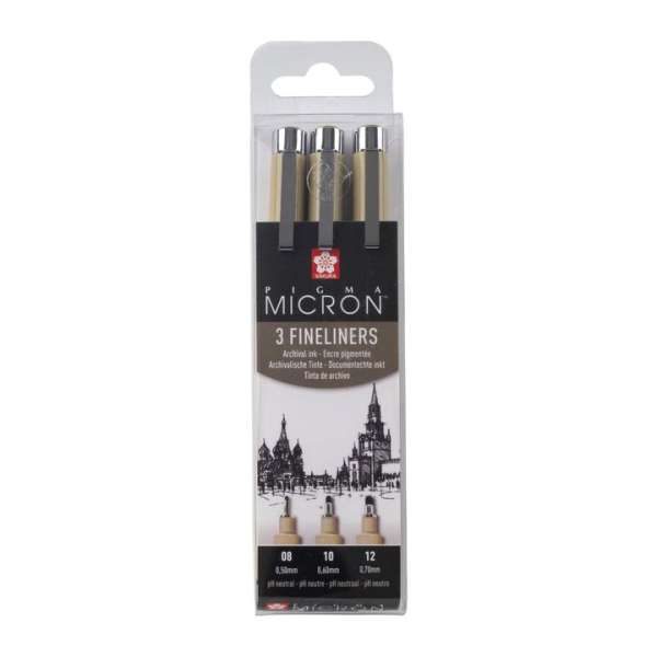 Műszaki tollkészlet SAKURA PIGMA MICRON készlet BROAD 3 db