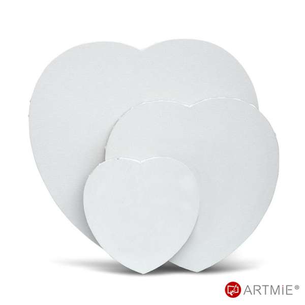 Szív alakú feszített festővászon | különböző méretek (Festővászon ARTMIE)