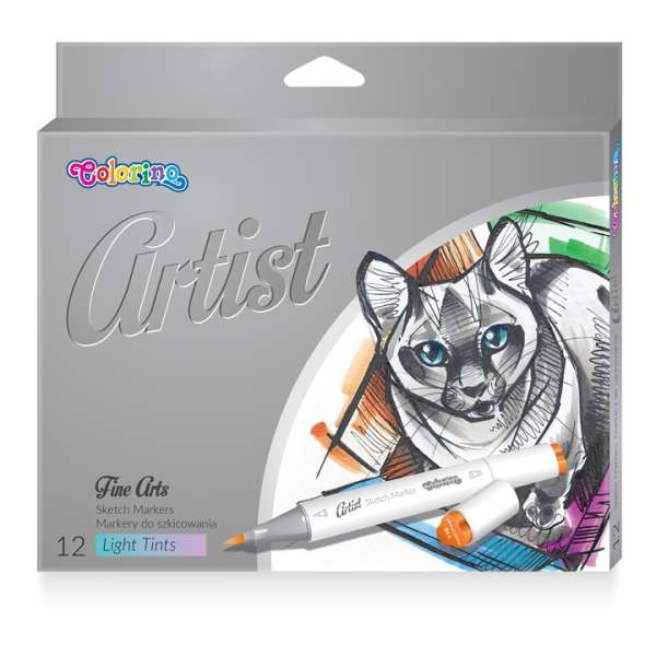 Kétoldalas pasztell rajzoló filctoll Colorino Artist 12 db