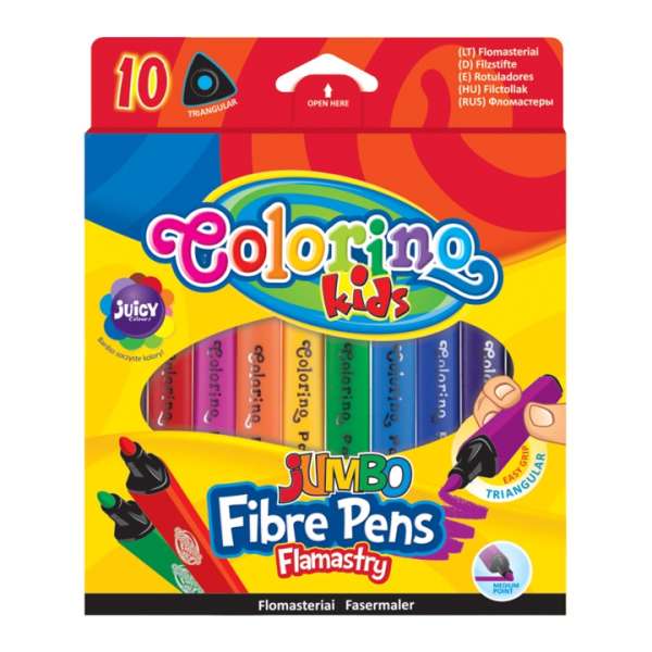 JUMBO háromszögletű filctollak Colorino 10 db