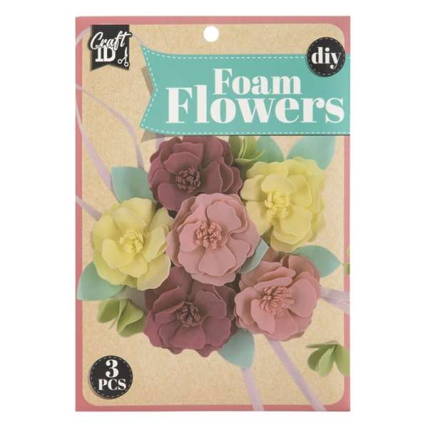 DIY hab virág készlet barna-sárga 3db-ban