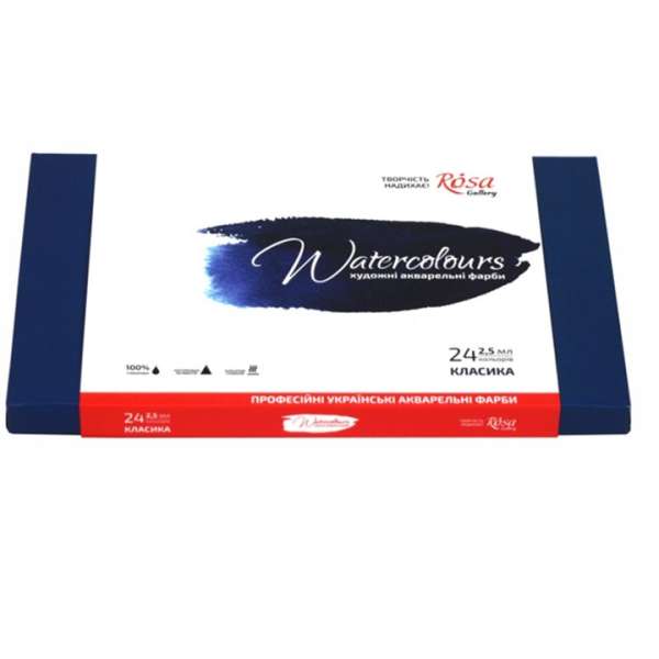 ROSA 24x2,5 ml akvarellfestékek