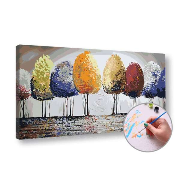 Festés számok szerint SZÍNES FÁK | medium difficulty