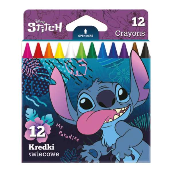 Disney Stitch kerek viaszkréták, 12 db