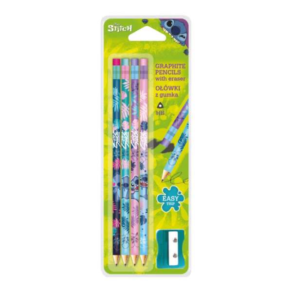 Disney Stitch háromszögletű ceruza készlet hegyezővel