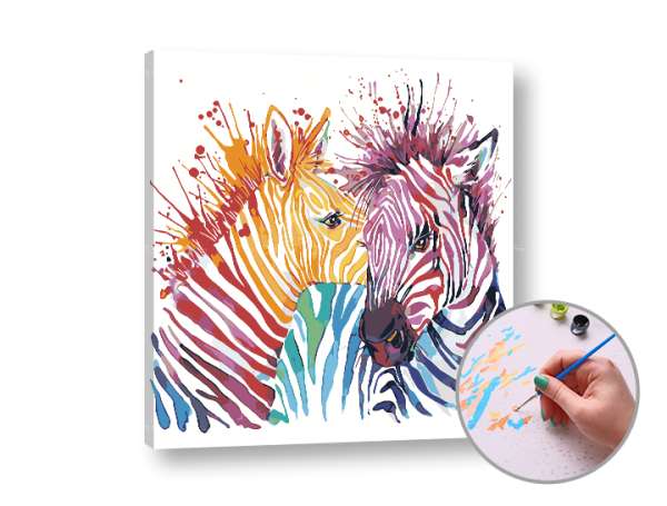 Festészet szám szerint ZAMILOVANÉ ZEBRY ZAMILOVANÉ | medium difficulty