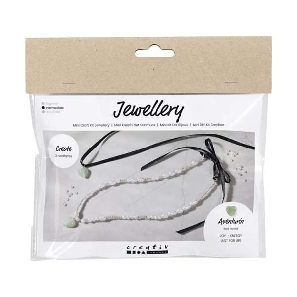 Mini kézműves készlet ékszerkészítéshez - Aventurin szív