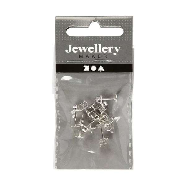 Ezüstözött fülbevaló 13 mm - 10 db