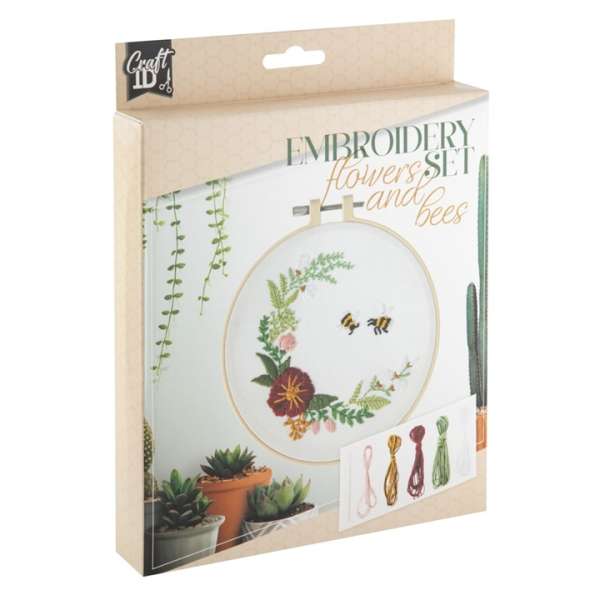 Hímzőkészlet: Virágok és méhek