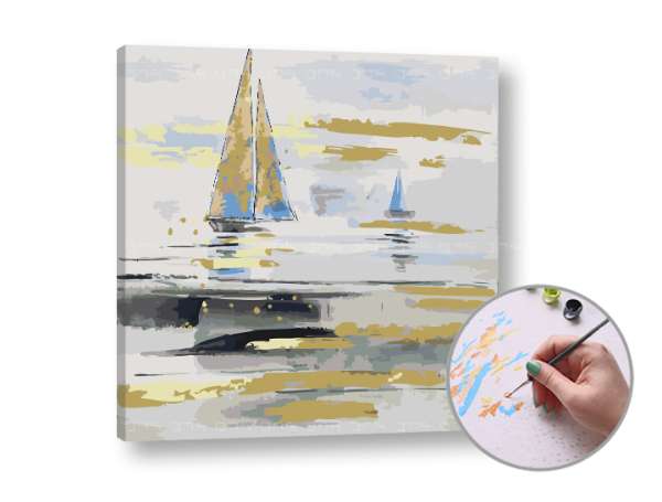 Festés a számok szerint HAJÓK A TENGEREN | low difficulty